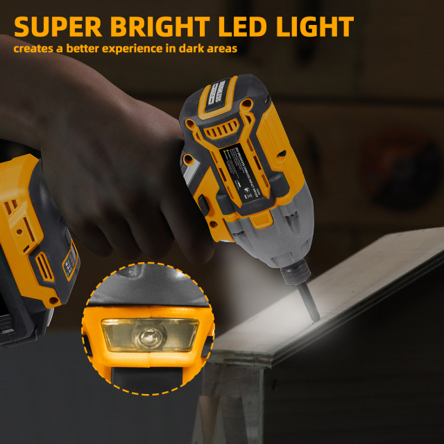 WORKSITE 20V Brushless Cordless Impact Driver 1/2" High Torque 300N.m Compact Handheld Variable Speed Electric Drivers